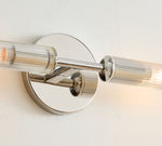 Afbeelding laden in galerijweergave, Bravira geribbelde glazen wandlamp - buis metalen lamp in klassieke afwerkingen