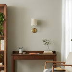 Afbeelding laden in galerijweergave, Glissum Hedendaagse Metaal en Linnen Wandlamp met Zachte Diffuse Kap voor Hal of Entree