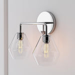 Load image into Gallery viewer, Merin Metal & Glass Sculptural Wall Sconce for Vanity & Bathroom