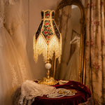 Cargar imagen en el visor de la Galería, French vintage beaded fringe table lamp
