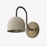 Load image into Gallery viewer, Curva Metal Industrial Wall Sconce - Curved Brass Arm - Hammered Dome Light Fixture