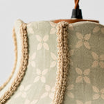 Afbeelding laden in galerijweergave, Sage floral fabric shade collar and braided trim detail