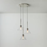 Afbeelding laden in galerijweergave, Conica 3-licht kegel kroonluchter - sculpturale glazen hanglamp moderne stijl