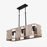 Załaduj obraz do przeglądarki galerii, Wood finish five-light 80 cm warm pendant lamp SKU view