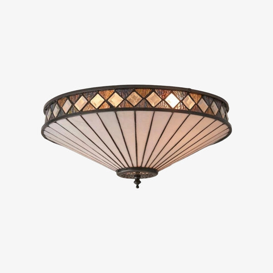 Plafonnier géométrique TF Fargo — Lampe en verre teinté Art Déco artisanale pour entrée