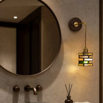 Cargar imagen en el visor de la Galería, Colorful glass wall sconce beside a round mirror