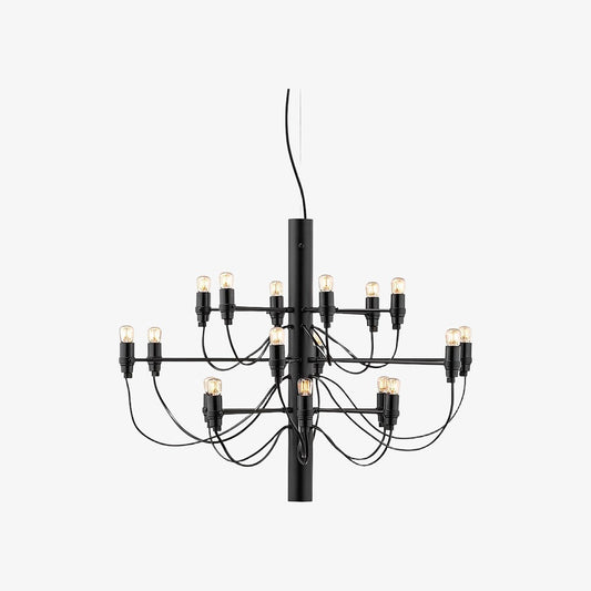 Tendrila Hedendaagse Multi-Licht Kroonluchter - Industrieel Geïnspireerd Metaal Ophangsysteem voor Lounges N01