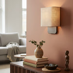 Cargar imagen en el visor de la Galería, Lámpara de Pared Contemporánea Nolvara con Pantalla de Tela – Aplique Metálico Minimalista para Pasillo o Dormitorio