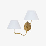 Bild in die Galerieansicht laden, Velbrassia Moderne Elegante Gebogene Wandleuchte – Dekorativer Wandleuchter mit Stoffschirm für Innenräume