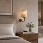 Load image into Gallery viewer, Cottaloy Vintage Fabric Curved Arm Wall Lamp for Living Room or Bedroom