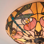 Afbeelding laden in galerijweergave, TF Ashton Tiffany Libelle Motief Tiffany Glas Opbouwplafondlamp - Overgangsstijl voor Slaapkamers en Loungeruimtes