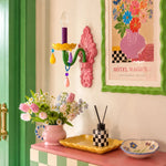 Cargar imagen en el visor de la Galería, single-head colorful wall sconce styled above a console