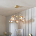 Charger l’image dans la visionneuse de la galerie, Suspension globe en verre Tracian style milieu du siècle pour salle à manger