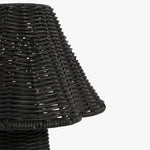 Załaduj obraz do przeglądarki galerii, Wickara rzeźbiarska mini lampa stołowa z rattanu – naturalne plecione wykończenie, odpowiednia na stoliki boczne i do przedpokojów