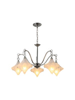Load image into Gallery viewer, Art Deco Astris Star Chandelier – Frosted Glass Deco Fixture for Dining Room