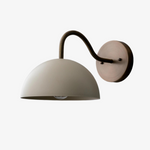 Load image into Gallery viewer, Curva Metal Industrial Wall Sconce - Curved Brass Arm - Hammered Dome Light Fixture