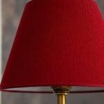 Afbeelding laden in galerijweergave, Close view of red fabric lampshade texture