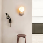 Load image into Gallery viewer, Travertine Round Glass Wall Fixture