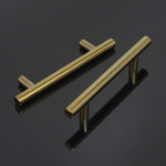 Load image into Gallery viewer, Satin Brass Bar Pulls – Modern Gold Bar Handle Cabinet Hardware