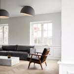 Charger l'image dans la visionneuse de la galerie, Lampe Plafonnier Duo – Luminaire Moderne en Bois Grain et Métal à Montage Affleurant pour Salon et Chambre