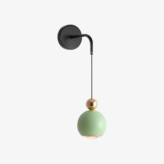 Lámpara de pared montada Veslin nórdica con globo – lámpara de acento minimalista para interior de dormitorio