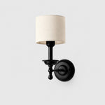 Afbeelding laden in galerijweergave, Vintage wandlamp met stoffen kap
