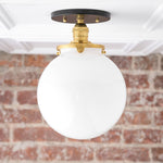 Load image into Gallery viewer, Glorica White Opal Sphere Modern Semi-Flush Light for Bedroom & Entryway