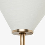 Załaduj obraz do przeglądarki galerii, Kysara mosiężna lampa ścienna z lnu – rzeźbiarski design z krzywiznami, odpowiednia do salonów, sypialni i łazienek