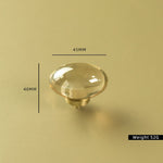 Load image into Gallery viewer, Gold Dresser Knobs – Oval Knob & Brushed Brass Transparent Single Hole