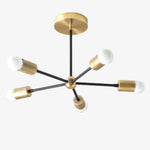 Load image into Gallery viewer, Mobilux Line Mid Century Gold Sputnik Chandelier - Geometric Brass Fixture