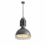 Cargar imagen en el visor de la Galería, Aged silver finish pendant light on white background