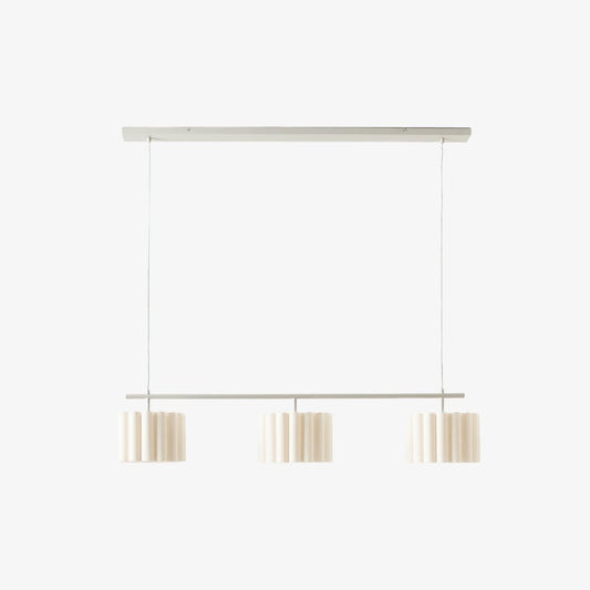 Lámpara Colgante Lineal Velura - Pantalla de Lino Natural para Ambiente Cálido