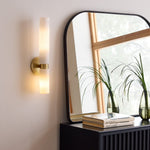 Load image into Gallery viewer, Rivora Ribbed Glass Double Wall Lamp Modern Accent for Hallway & Bathroom