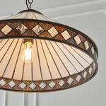 Afbeelding laden in galerijweergave, TF Fargo Hanglamp - Tiffany-stijl verlichting met een Art Deco kap en verstelbare ketting