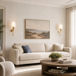 Załaduj obraz do przeglądarki galerii, Opal glass wall sconce installed in a living room