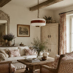 Cargar imagen en el visor de la Galería, Milky white glass pendant light above a seating area