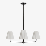 Załaduj obraz do przeglądarki galerii, Ruffmeto Żyrandol z Metalową Ramą i Falowanym Abażurem do Jadalni, Przedpokoju i Salonu