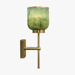 Load image into Gallery viewer, Helvo Vintage Metal Single Sconce - Green Glass Wall Light for Home Decor