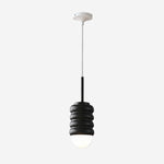 Cargar imagen en el visor de la Galería, Iron Pendant Lamp with Ribbed Shade - Cream Style Light for Bedroom