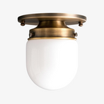 Load image into Gallery viewer, Opalume White Opal Glass Bulb-Globe Flush-Mount Ceiling Light for Entry & Living Room