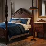 Afbeelding laden in galerijweergave, Lustrona metalen staande vloerlamp – moderne halfkoepel kap accentverlichting voor woninginrichting