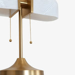 Bild in die Galerieansicht laden, Aurebron Gerippte Glas-Tischlampe – Moderne Dekorative Tischlampe mit Metallfuß für Wohnzimmer