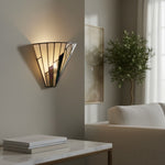 Load image into Gallery viewer, TF Astoria Vintage Fan-Shaped Wall Lamp — Handcrafted Art Glass — For Bedroom Accent Light