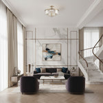 Cargar imagen en el visor de la galería, Beveline 3 luces redondo semi empotrado - Pantalla de vidrio facetado acabado metálico para pasillos y dormitorios