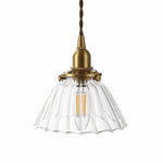 Cargar imagen en el visor de la Galería, Clear ribbed glass pendant