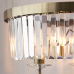 Afbeelding laden in galerijweergave, Beveline 3-licht ronde vloerlamp - facetrand glazen kapjes klassieke metalen afwerking voor woonkamers