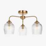 Afbeelding laden in galerijweergave, Brazara Multi-Light glazen kap hanglamp – gebogen metalen armen voor moderne woningen