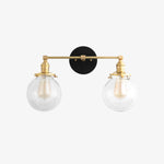 Afbeelding laden in galerijweergave, Lumio Globe glazen globe kaptafelverlichting - moderne tweelichts badkamerwandlamp