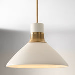 Load image into Gallery viewer, Calvor Porcelain Pendant Light – Ivory Shade with Champagne Bronze Accents