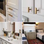 Load image into Gallery viewer, Gold Square Bar Cabinet Drawer Pulls – Modern Gold Cabinet Handles